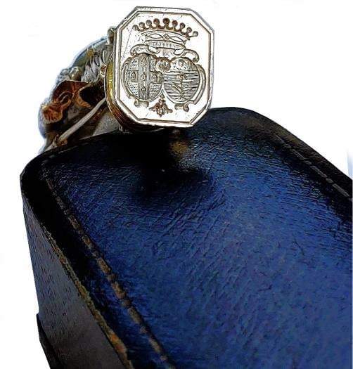Antique French Sterling Silver Veremeil Wax Seal Stamp~(3.5" X 1.5") - 7