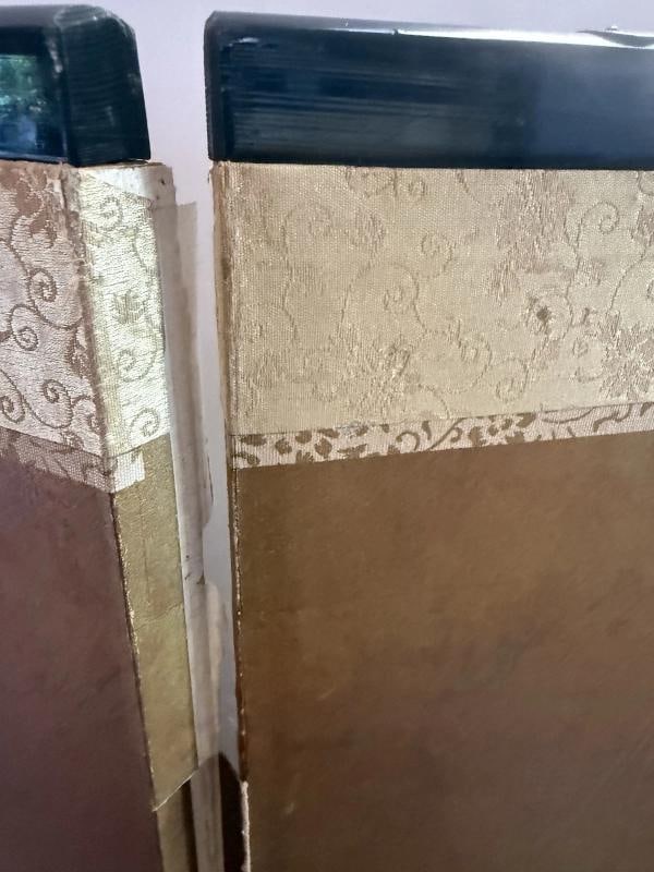 Antique Japanese 4 Panel Folding Screen Painted~Signed~(66Ã¢â‚¬Â? x 3 - 10