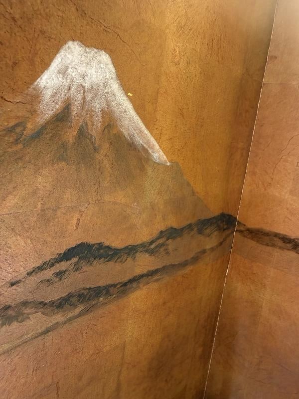 Antique Japanese 4 Panel Folding Screen Painted~Signed~(66Ã¢â‚¬Â? x 3 - 14