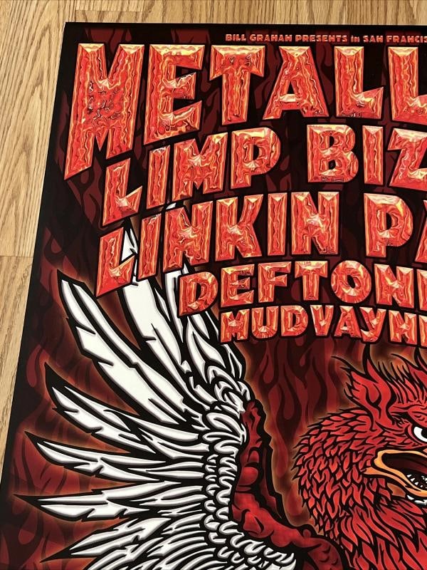 Metallica Limp Bizkit Linkin Park Original Concert Poster Candlestick Park BGP~(21" x 27") - 2
