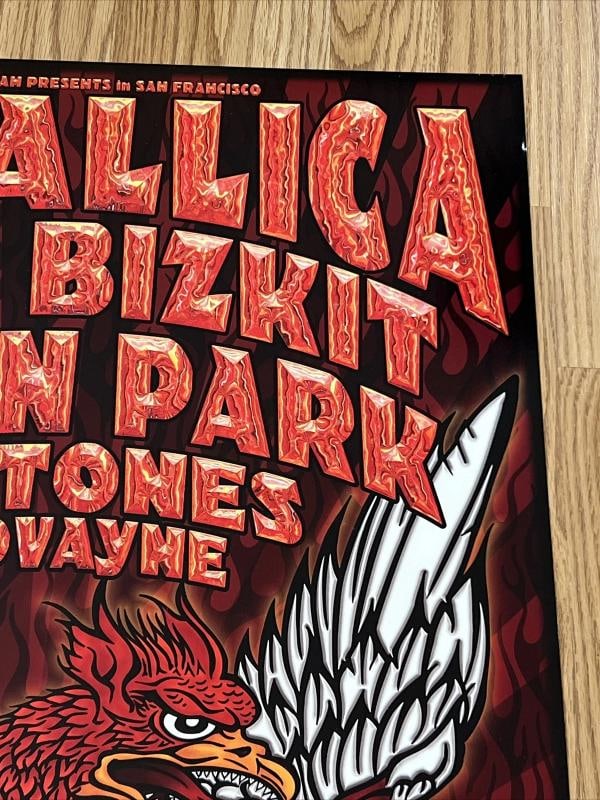 Metallica Limp Bizkit Linkin Park Original Concert Poster Candlestick Park BGP~(21" x 27") - 3