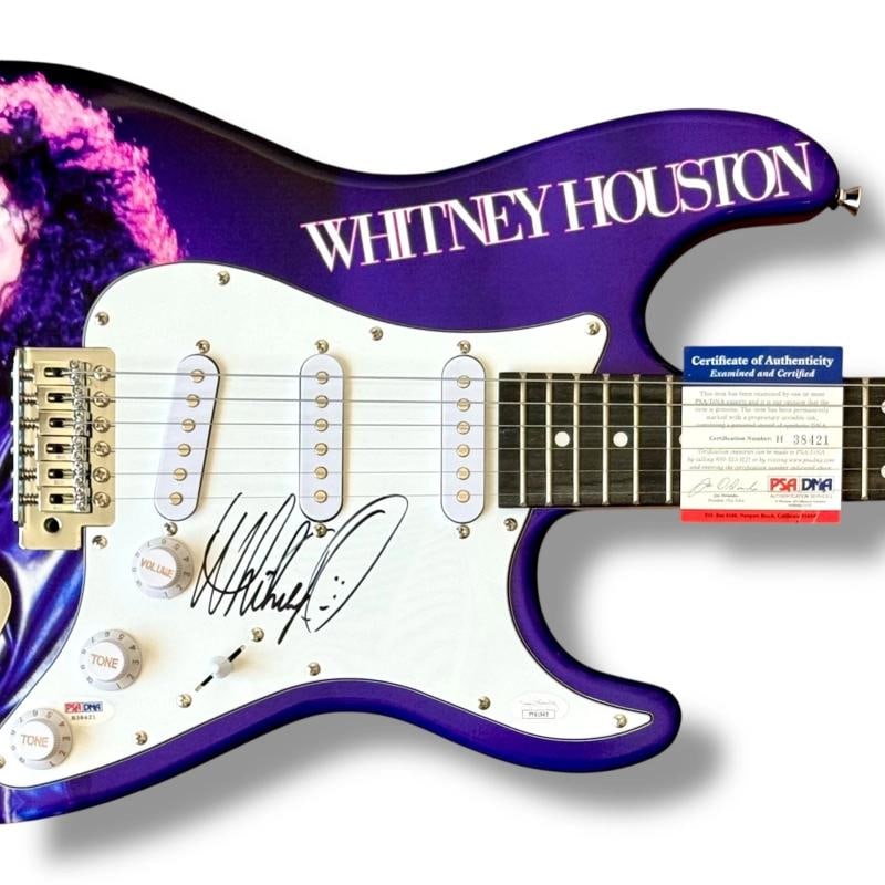 Whitney Houston Signed Custom Guitar (JSA) - 2