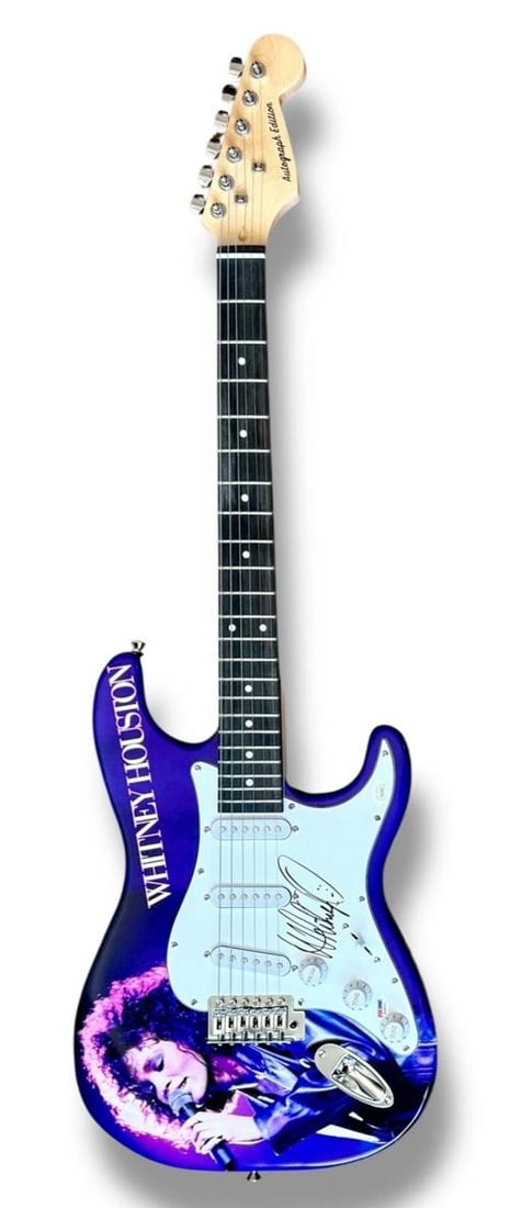 Whitney Houston Signed Custom Guitar (JSA) - 3