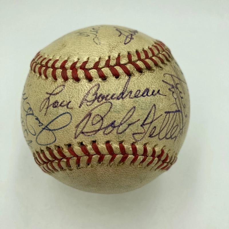 Babe Ruth Mel Ott Joe Dimaggio Ted Williams Willie Mays Signed Baseball PSA DNA - 4