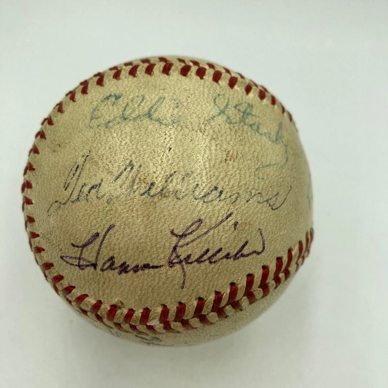Babe Ruth Mel Ott Joe Dimaggio Ted Williams Willie Mays Signed Baseball PSA DNA - 6