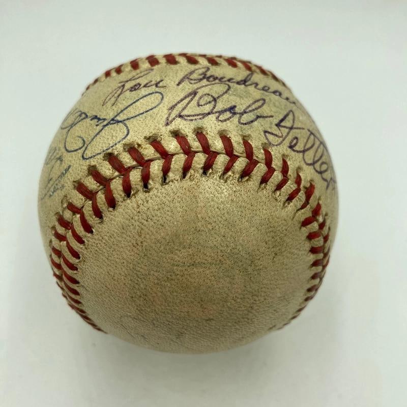 Babe Ruth Mel Ott Joe Dimaggio Ted Williams Willie Mays Signed Baseball PSA DNA - 9