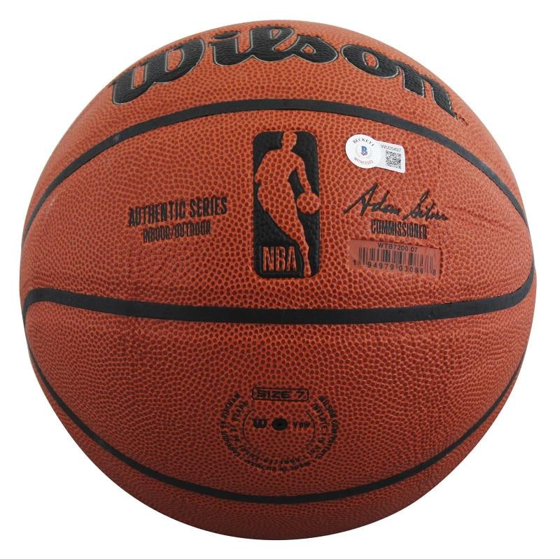 Showtime Lakers (6) Johnson, Thompson, Worthy +3 Signed Basketball W/ Case BAS W - 7