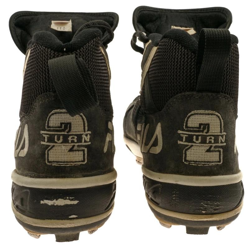 Derek Jeter Signed 1996 Rookie Season Game Used Baseball Cleats MEARS COA RARE - 2