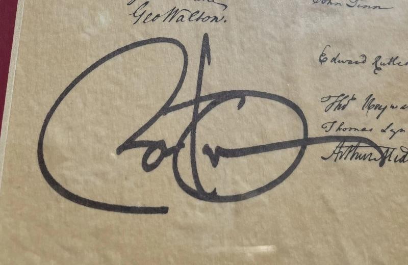 BARACK OBAMA Signed Framed Declaration Of Independence Poster (PSA) - 2