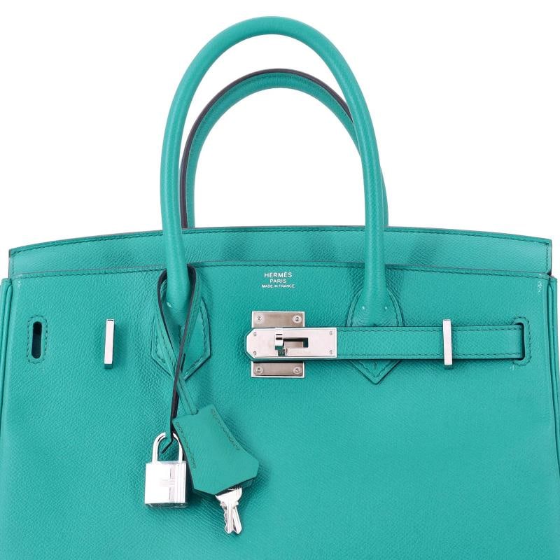 Hermes Birkin Handbag Blue Epsom with Palladium Hardware 30 - 7