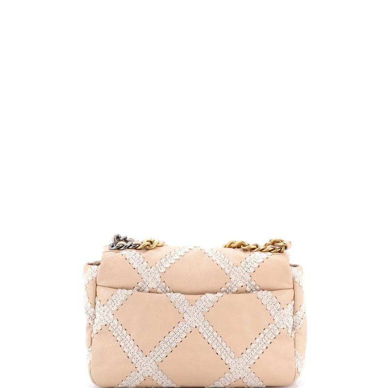 Chanel 19 Flap Bag Crochet Quilted Calfskin Medium - 3