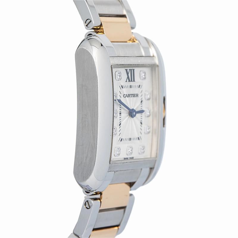Cartier Tank Anglaise WT100024 RG Quartz Silver Dial Women Watch 23mm - 4