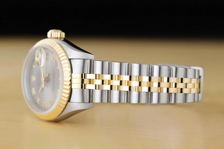 ROLEX LADIES DATEJUST 79173 GRAY ROMAN DIAL 18K YELLOW GOLD STEEL 2-TONE WATCH - 4
