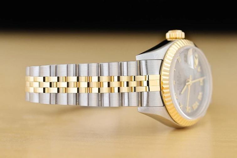ROLEX LADIES DATEJUST 79173 GRAY ROMAN DIAL 18K YELLOW GOLD STEEL 2-TONE WATCH - 7