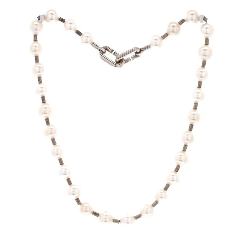 Tiffany & Co. Hardwear Lock Necklace Sterling Silver and Pearls - 3