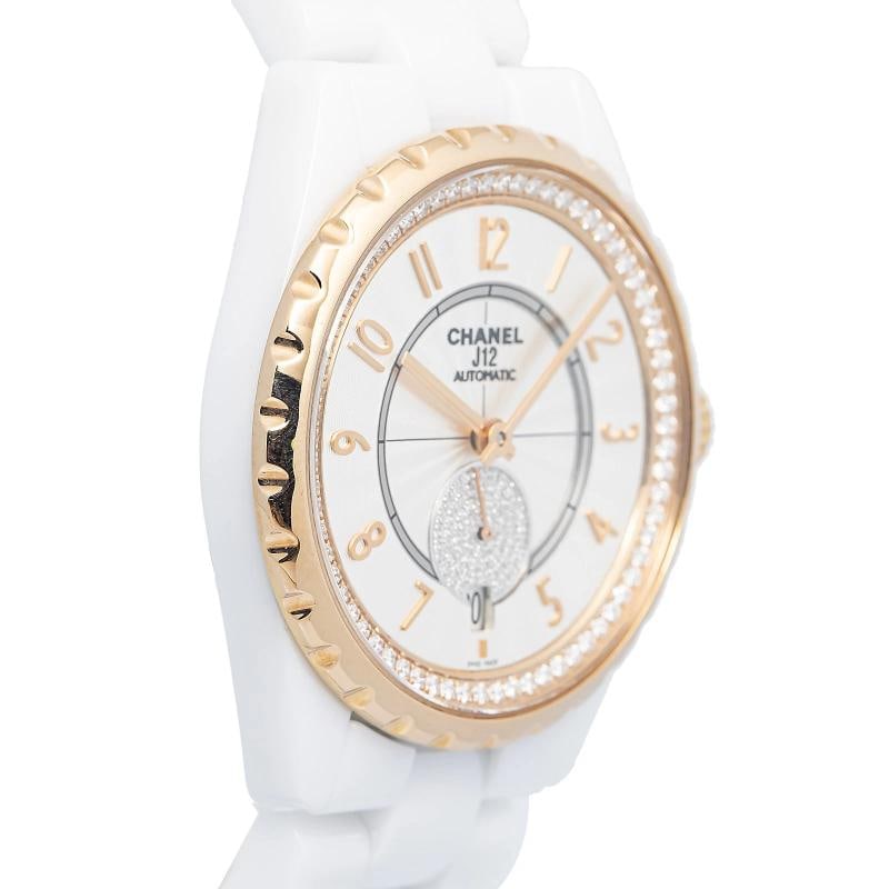Chanel J12 H3843 Ceramic Rose Gold Factory Diamond Dial & Bezel Auto Watch 36mm - 4
