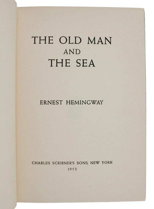 The Old Man and the Sea ~ by ERNEST HEMINGWAY ~ First Edition ~ 1st 1952 - 8