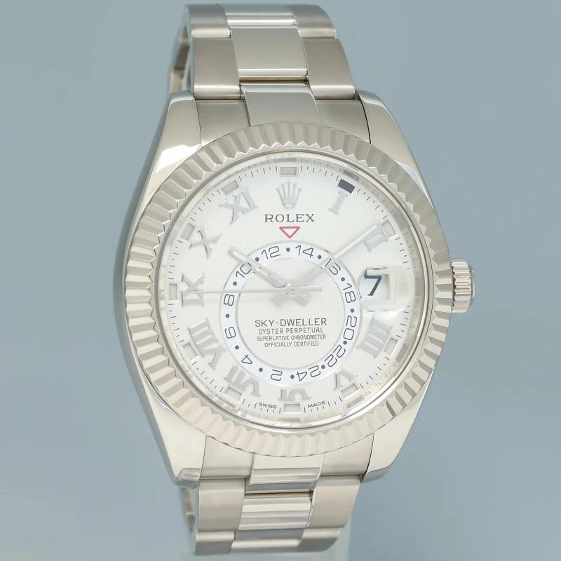 MINT Rolex Sky-Dweller White Gold Bracelet 42mm White Dial 326939 Watch Box - 3