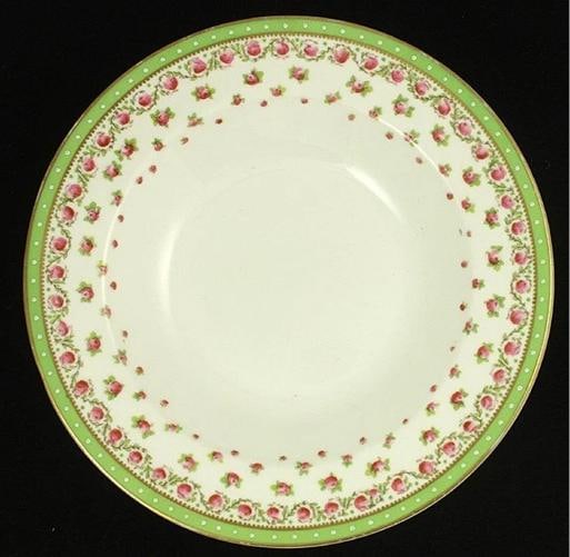 12 Vintage English George Jones Jeweled Porcelain Floral Soup Bowls - 2