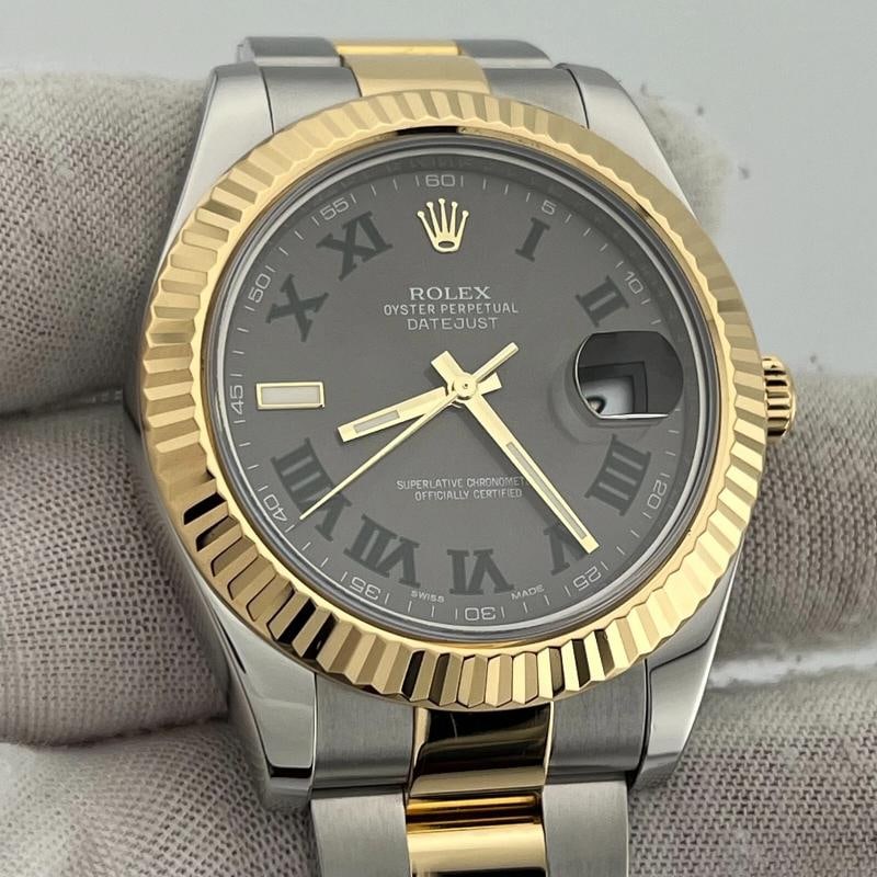 Rolex Datejust II Slate Wimbledon Dial 116333 41mm 18K Yellow Gold Steel - 2