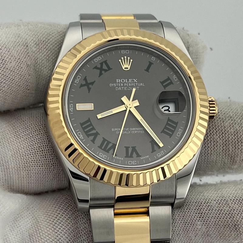 Rolex Datejust II Slate Wimbledon Dial 116333 41mm 18K Yellow Gold Steel - 3