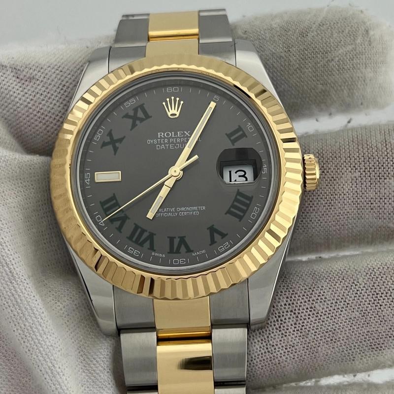 Rolex Datejust II Slate Wimbledon Dial 116333 41mm 18K Yellow Gold Steel - 4