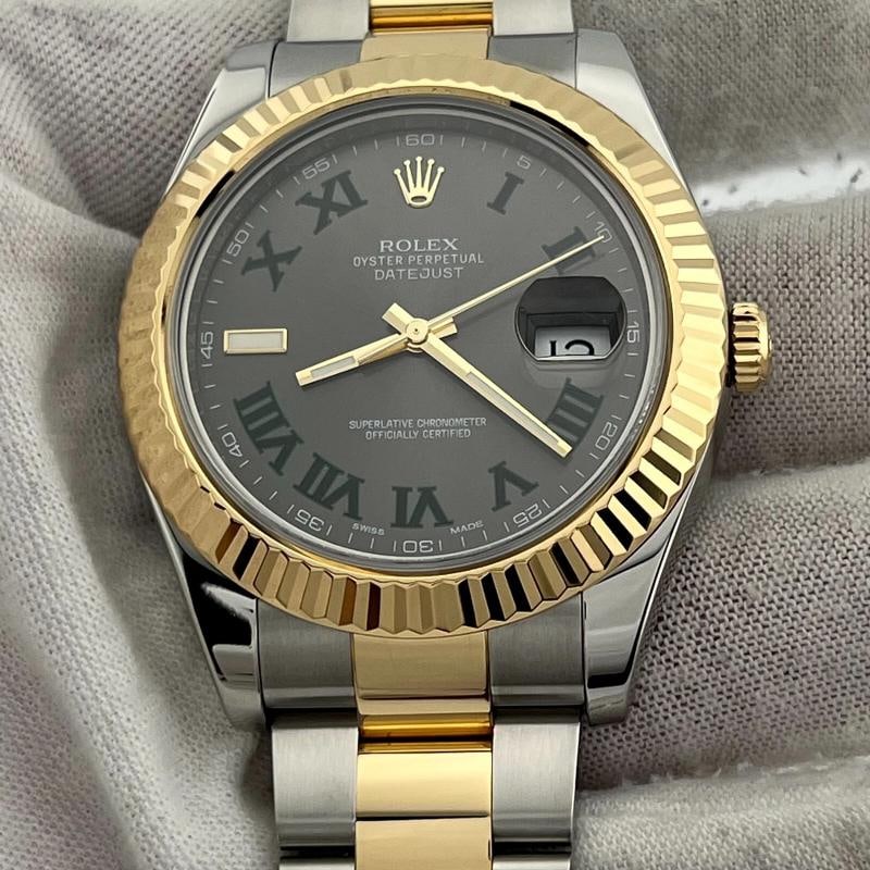 Rolex Datejust II Slate Wimbledon Dial 116333 41mm 18K Yellow Gold Steel - 5
