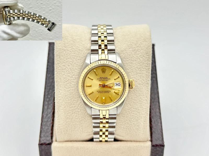 Rolex Ladies Datejust 6917 Champagne Dial Yellow Gold Stainless Steel Jubilee: Condition: Pre-owned - Excellent,Bezel Color: Gold, Yellow,Movement: Mechanical (Automatic),Seller Warranty: Yes,Year Manufactured: 1980-1989,Band/Strap: Rolex Jubilee,Reference Number: 6917,Brand: