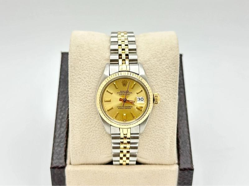 Rolex Ladies Datejust 6917 Champagne Dial Yellow Gold Stainless Steel Jubilee - 3