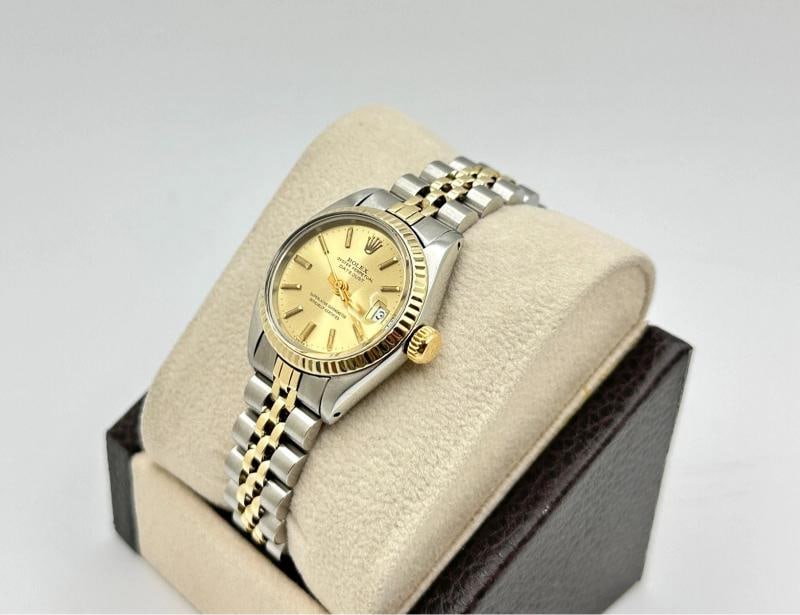 Rolex Ladies Datejust 6917 Champagne Dial Yellow Gold Stainless Steel Jubilee - 4