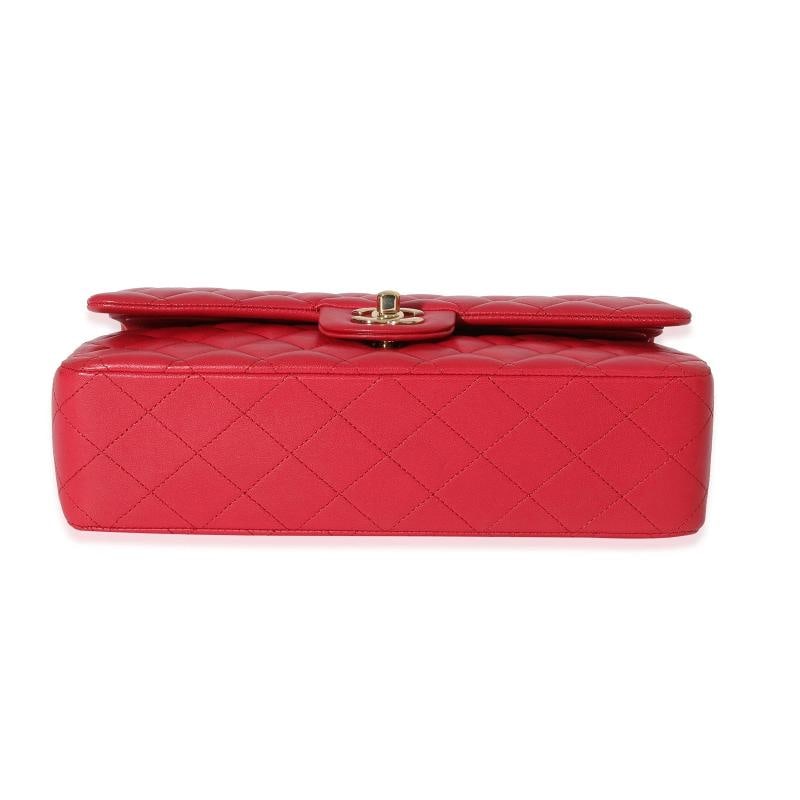 Chanel Dark Pink Quilted Lambskin Medium Classic Double Flap Bag - 8