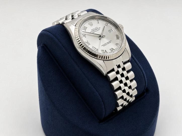 2004 Rolex Datejust 16234 36mm Silver Roman Dial 18k Gold Steel Jubilee - 6