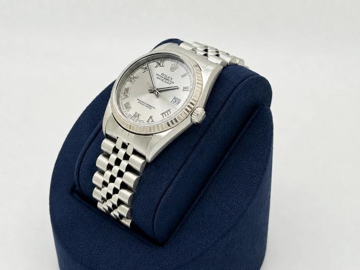 2004 Rolex Datejust 16234 36mm Silver Roman Dial 18k Gold Steel Jubilee - 7