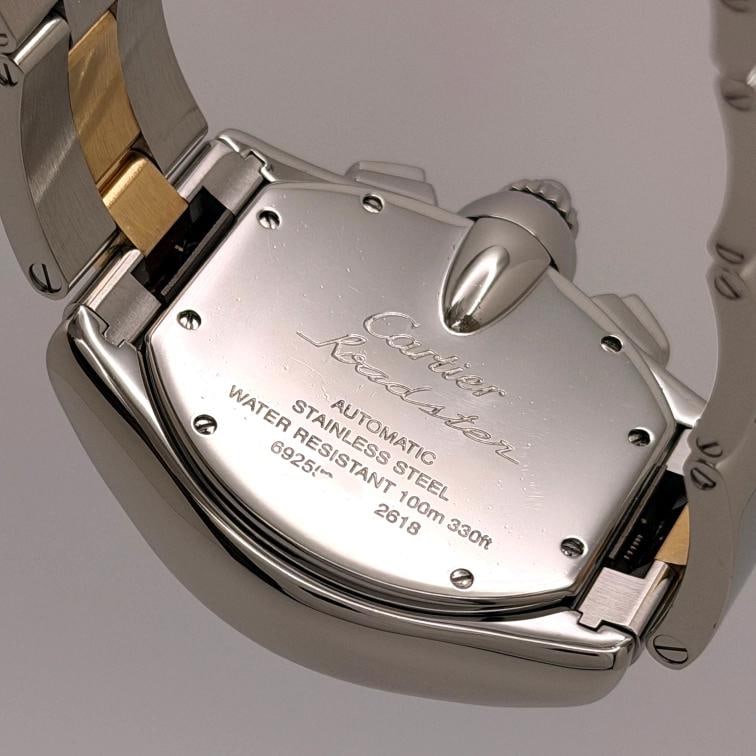 Cartier Roadster Chronograph XL 2618 W62027Z1 43mm Silver Dial 18K Gold Steel - 8