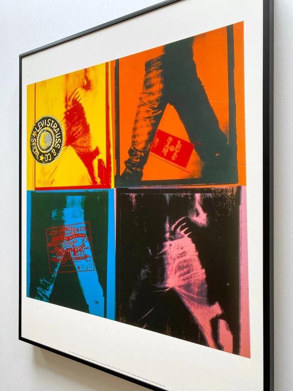 ANDY WARHOL FOUNDATION RARE 1997 LITHO PRINT FRAMED POP ART POSTER "LEVI'S" 1984 - 11