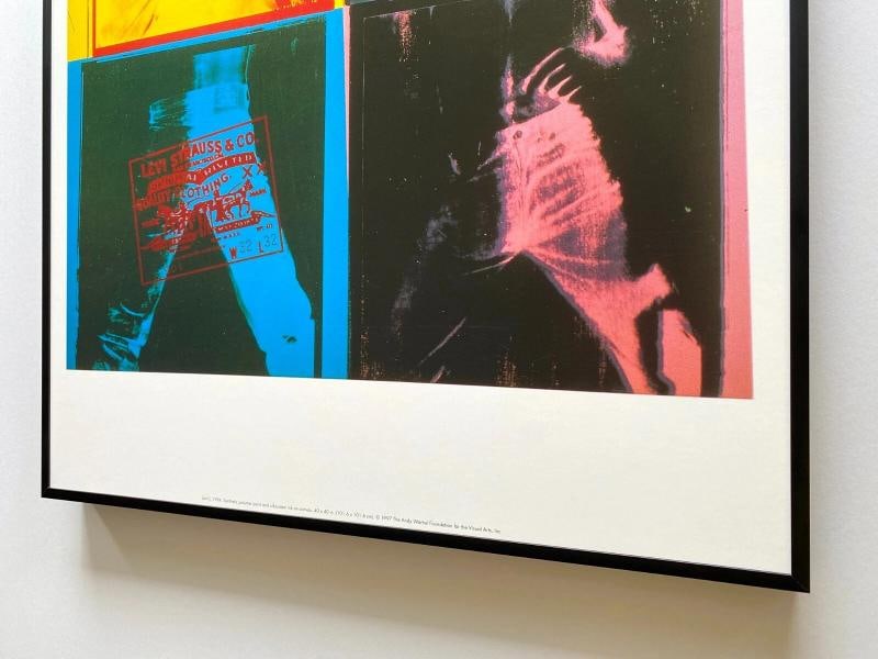 ANDY WARHOL FOUNDATION RARE 1997 LITHO PRINT FRAMED POP ART POSTER "LEVI'S" 1984 - 12