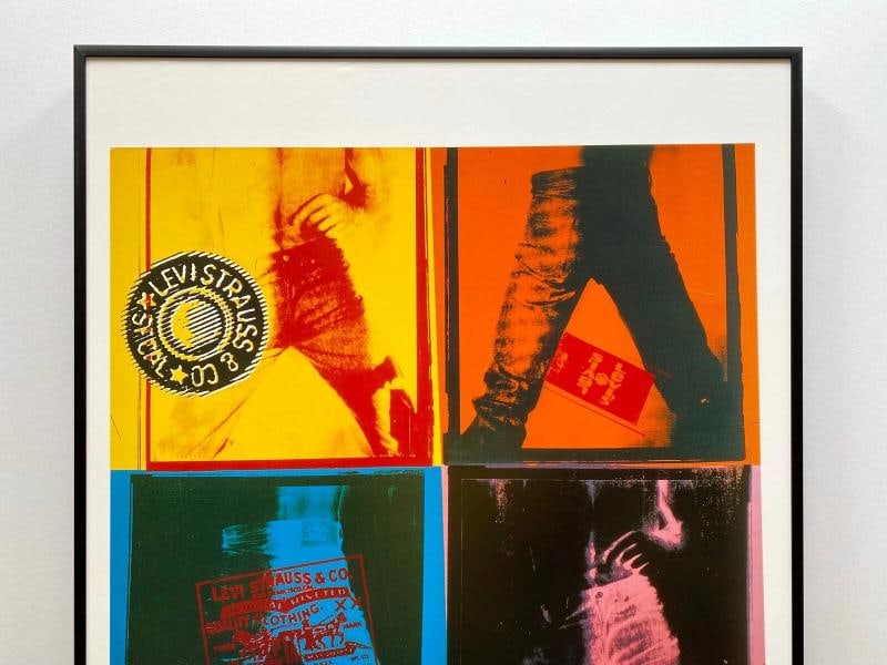 ANDY WARHOL FOUNDATION RARE 1997 LITHO PRINT FRAMED POP ART POSTER "LEVI'S" 1984 - 2
