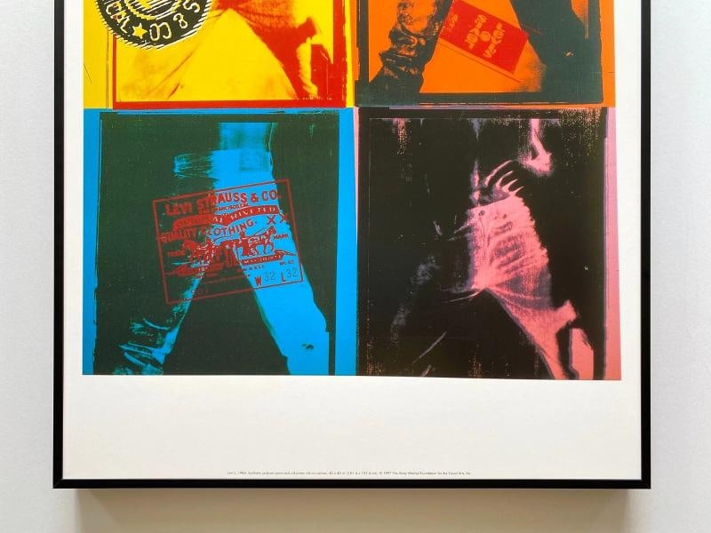 ANDY WARHOL FOUNDATION RARE 1997 LITHO PRINT FRAMED POP ART POSTER "LEVI'S" 1984 - 3