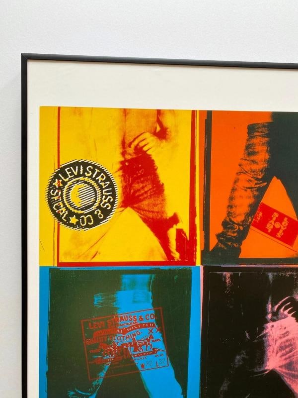 ANDY WARHOL FOUNDATION RARE 1997 LITHO PRINT FRAMED POP ART POSTER "LEVI'S" 1984 - 4