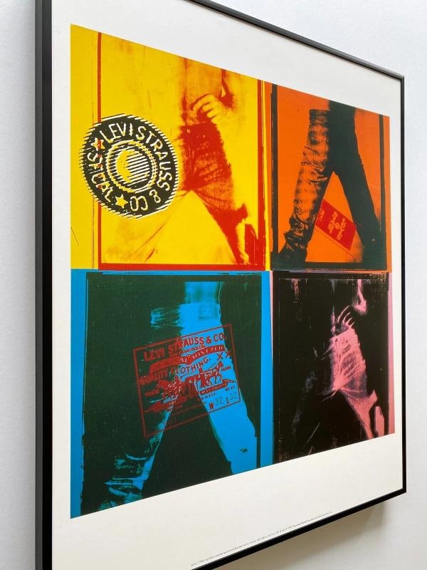 ANDY WARHOL FOUNDATION RARE 1997 LITHO PRINT FRAMED POP ART POSTER "LEVI'S" 1984 - 7