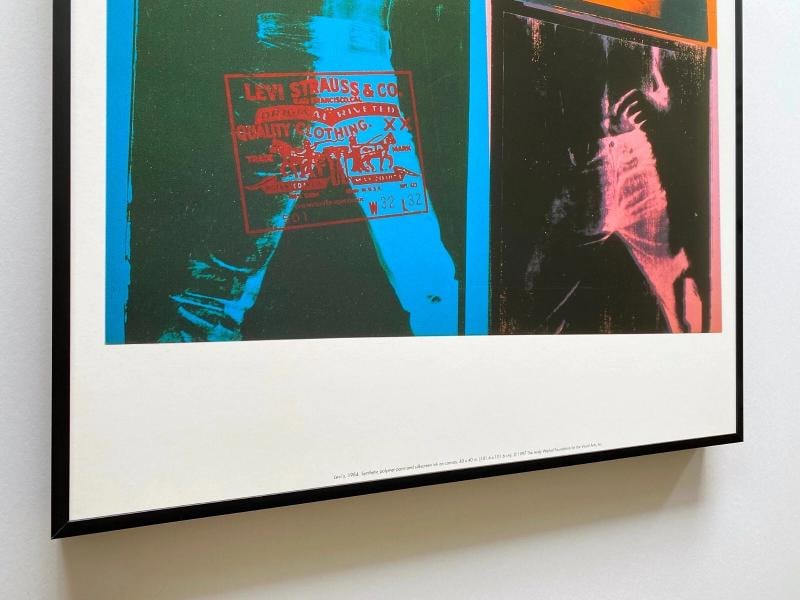 ANDY WARHOL FOUNDATION RARE 1997 LITHO PRINT FRAMED POP ART POSTER "LEVI'S" 1984 - 8