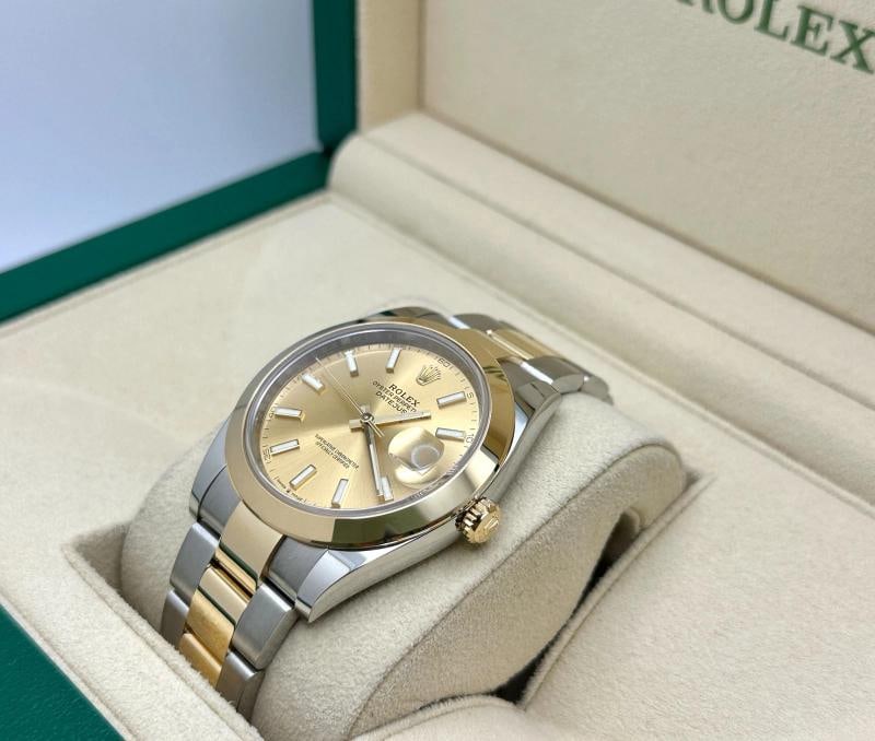 2024 Rolex Datejust 41 126303 Champagne Dial 18K Yellow Gold Steel Box Papers - 3