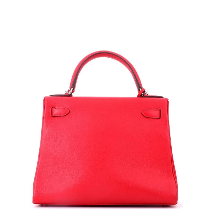Hermes Kelly Handbag Verso Evercolor with Palladium Hardware 28 - 4