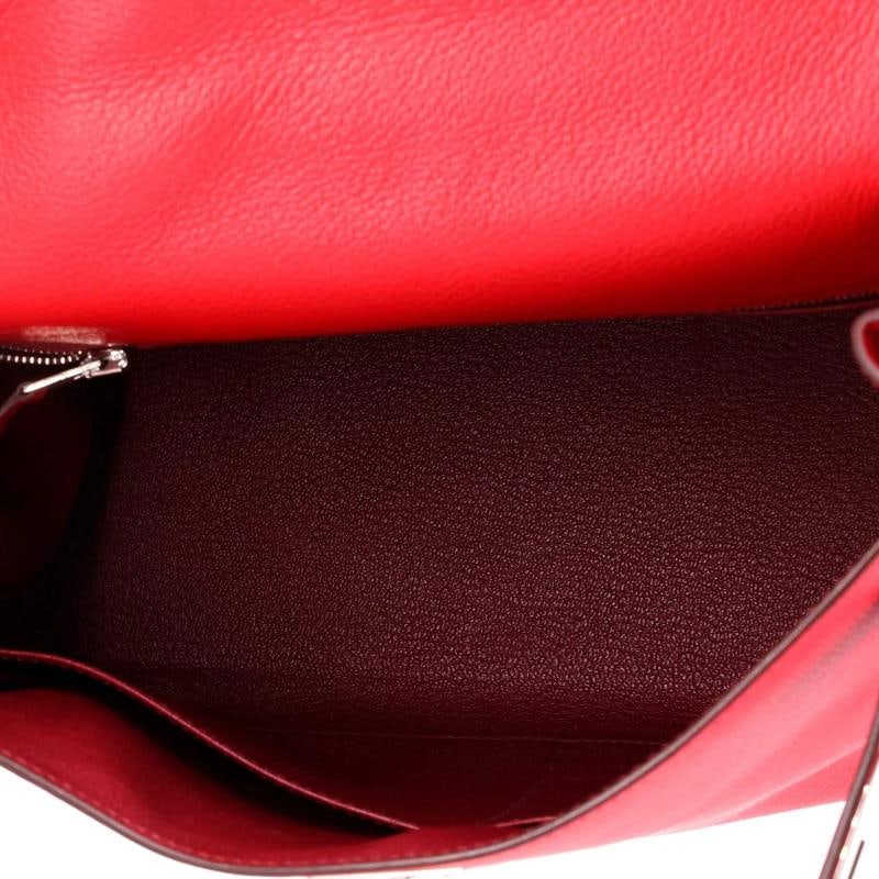Hermes Kelly Handbag Verso Evercolor with Palladium Hardware 28 - 6