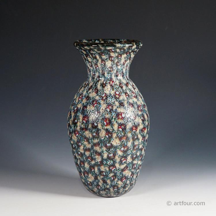 Vittorio Ferro Vase with Opaque Murrine Murano ca. 2000s: Condition: Used,Brand: ArtGlass,Type: Vase,Country of Origin: Italy A Mid-Century Modern murrine art glass vase designed and executed by Vittorio Ferro Murano, Italy circa 2000s. This authentic vintag