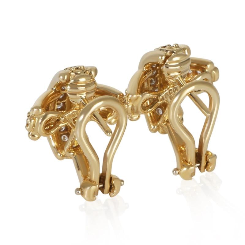Tiffany & Co. Yellow Gold Diamond Vintage Signature X Earrings - 4
