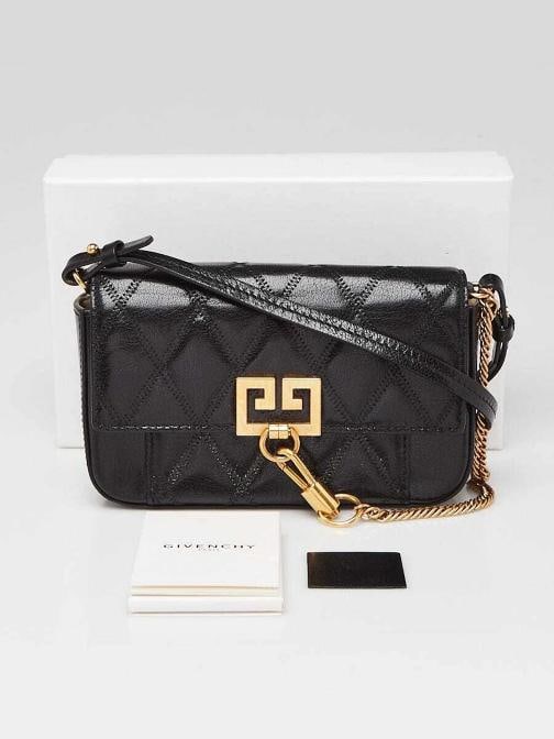 Givenchy Black Quilted Leather GV3 Crossbody Bag - 11