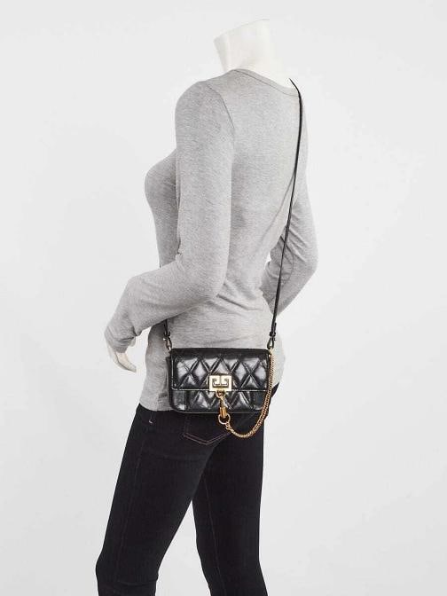 Givenchy Black Quilted Leather GV3 Crossbody Bag - 2