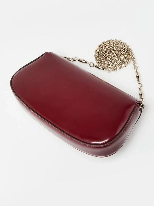 Gucci Dark Red Smooth Leather Mini Bamboo Night Shoulder Bag - 3