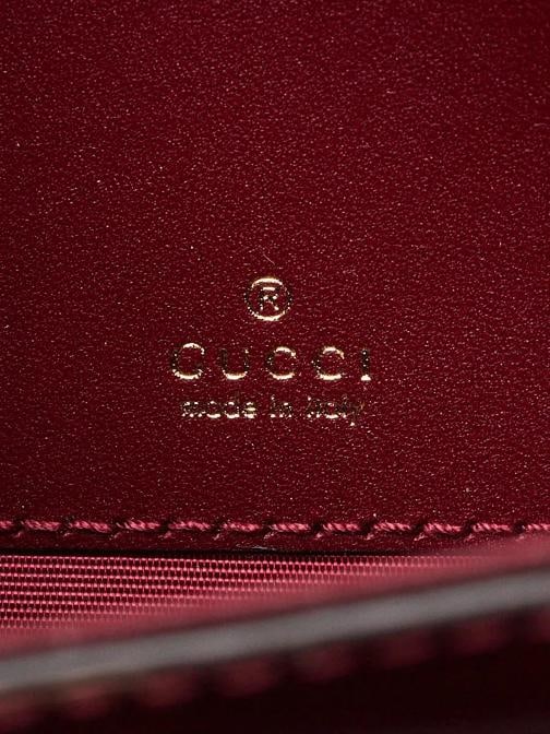 Gucci Dark Red Smooth Leather Mini Bamboo Night Shoulder Bag - 7